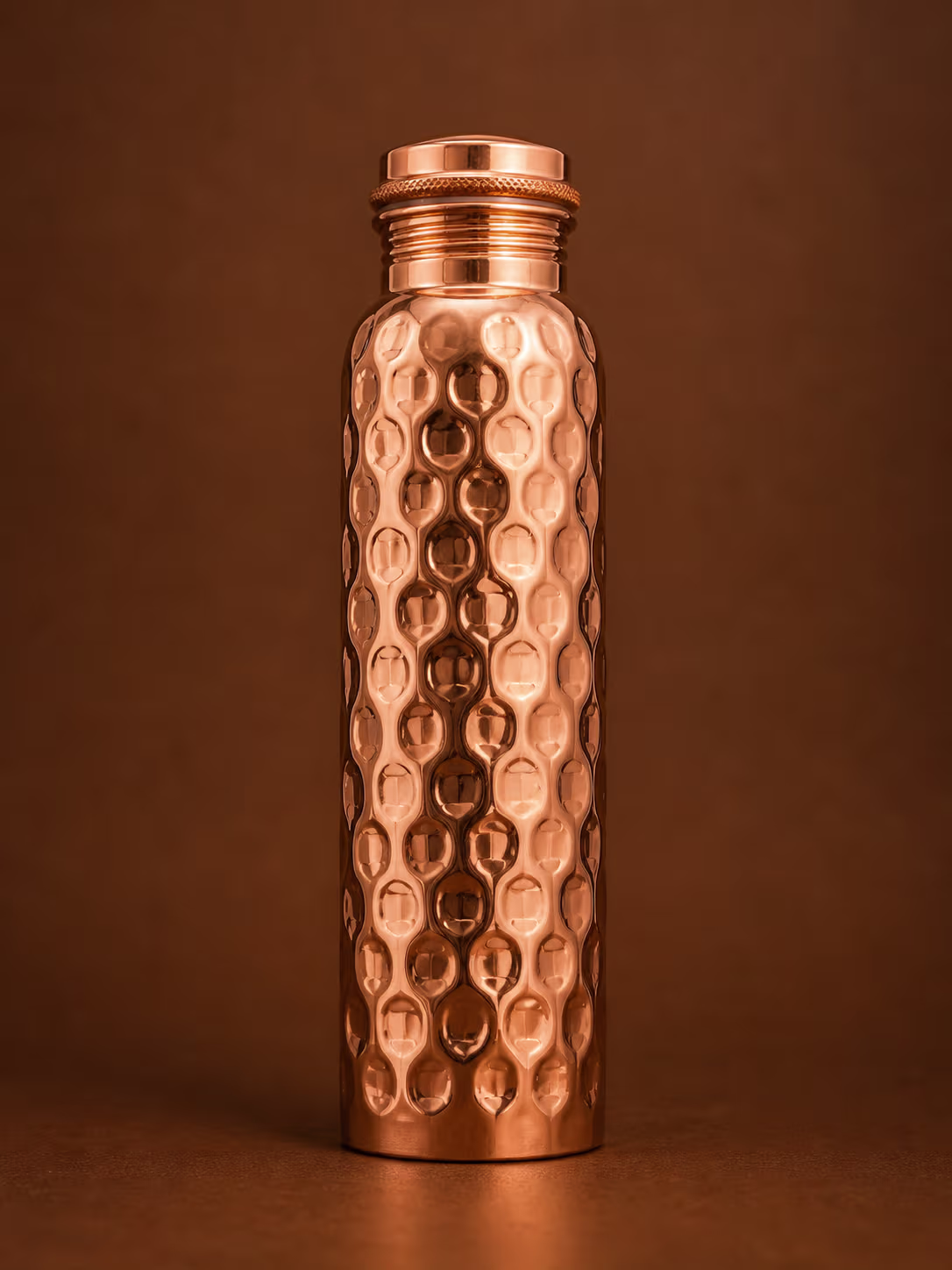 PURE COPPER WATER BOTTLE — VINTAGE DIAMOND CUT EDITION
