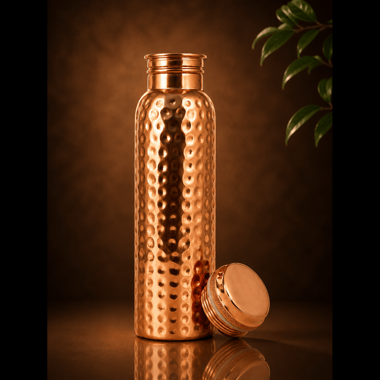 PURE COPPER WATER BOTTLE — HAMMERED EDITION